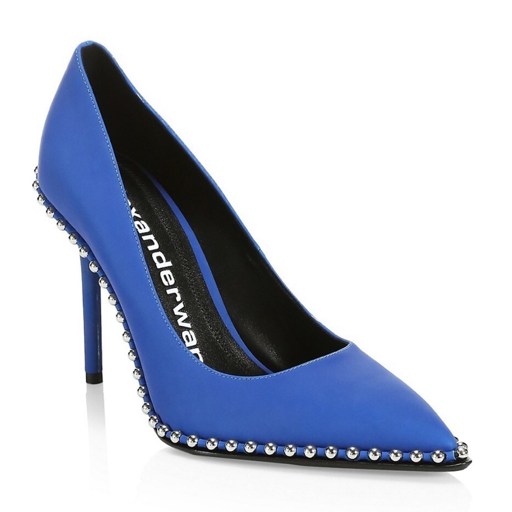 Authentic Alexander Wang Rie Reflective Studded Stiletto Pumps Size 8 - Picture 3 of 13